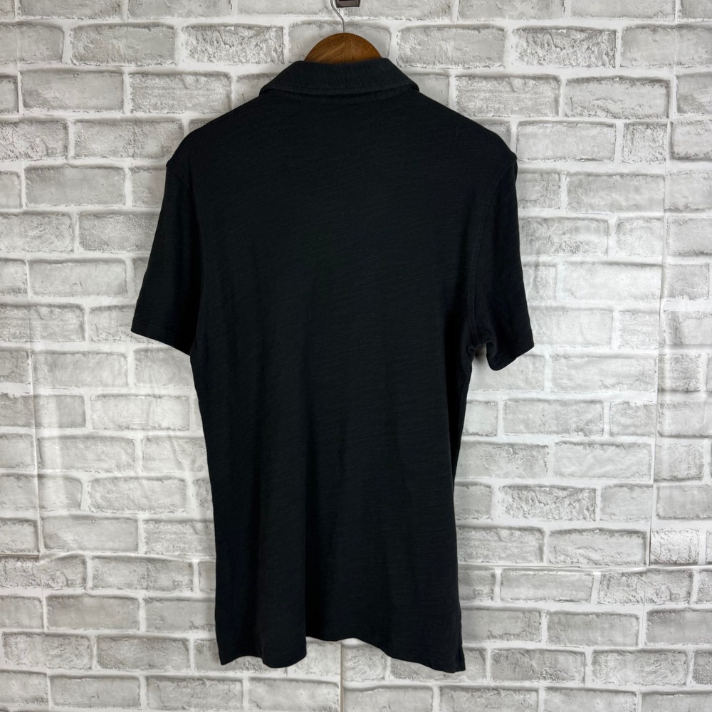 G/FORE Mens Black Slub Texture Golf Polo Shirt Pelican Hill Logo LARGE Stretch - Picture 5 of 7